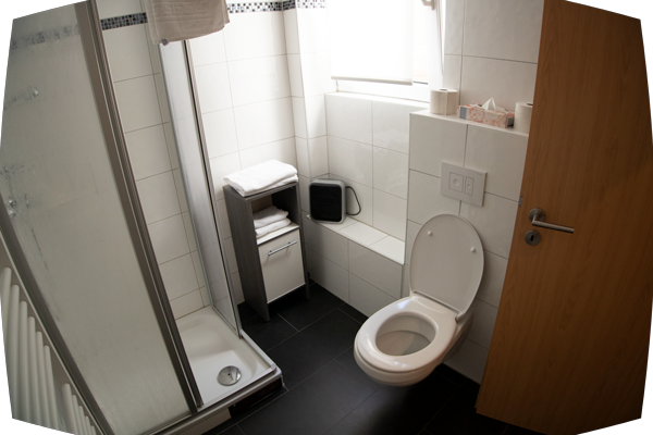 1. Etage Bad, neues Tageslichtbad mit Dusche, Waschbecken und WC